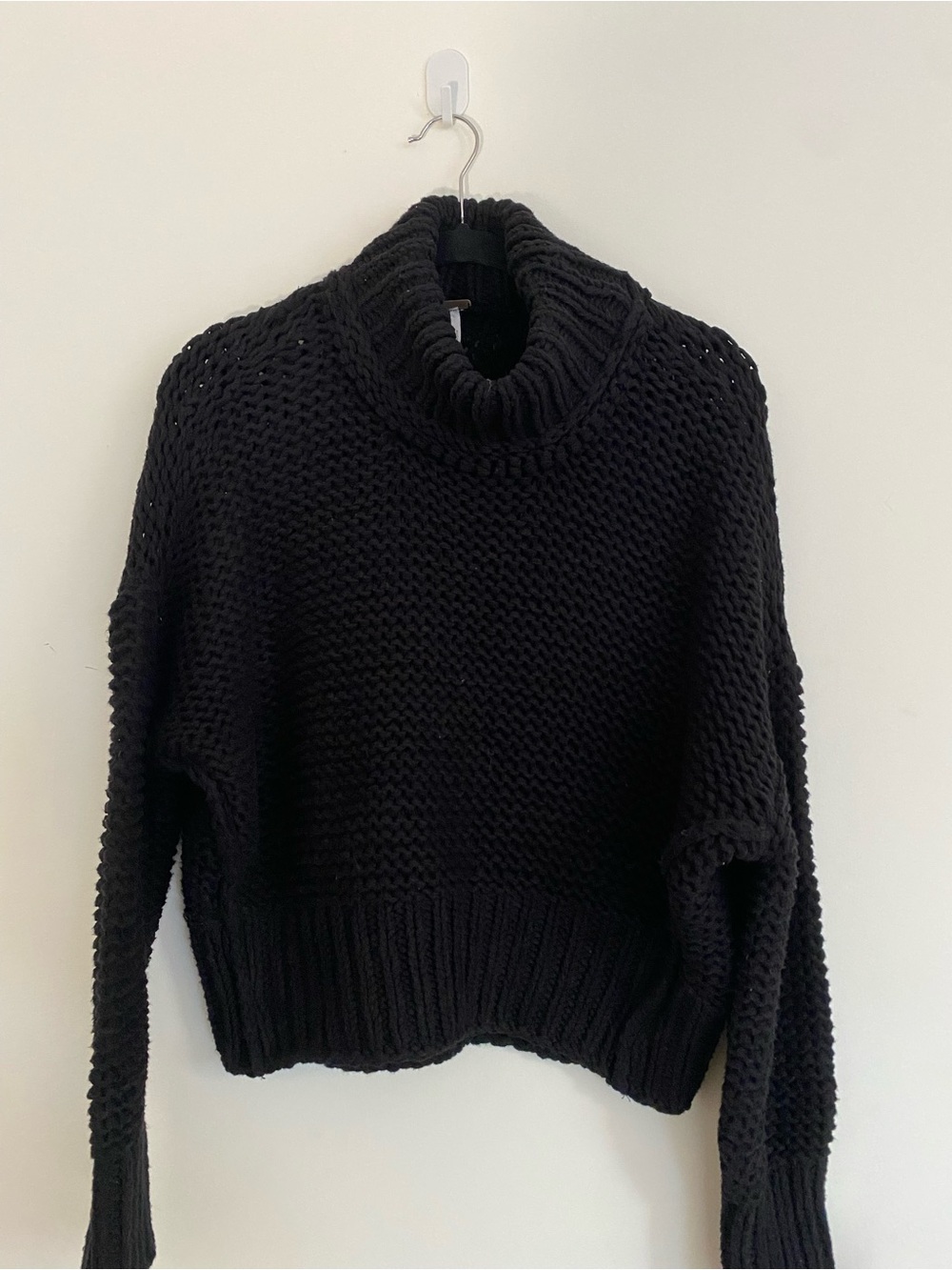 Free people Black Chunky Turtleneck Sweater
